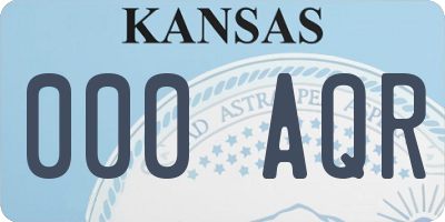 KS license plate 000AQR