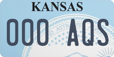 KS license plate 000AQS