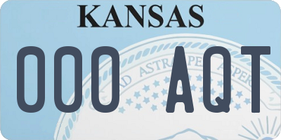 KS license plate 000AQT
