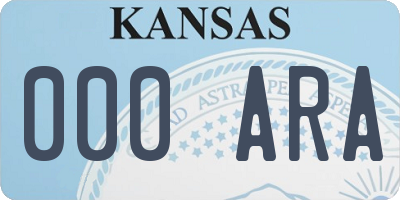 KS license plate 000ARA