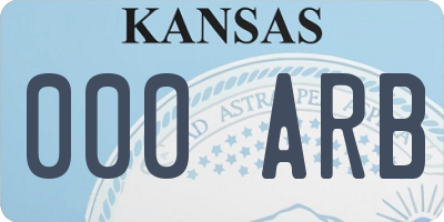 KS license plate 000ARB