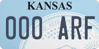 KS license plate 000ARF