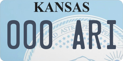 KS license plate 000ARI