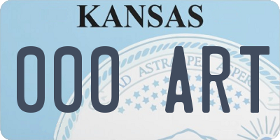 KS license plate 000ART