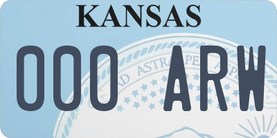 KS license plate 000ARW