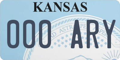 KS license plate 000ARY