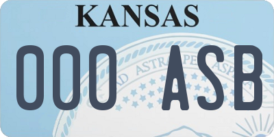 KS license plate 000ASB