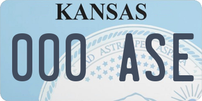 KS license plate 000ASE