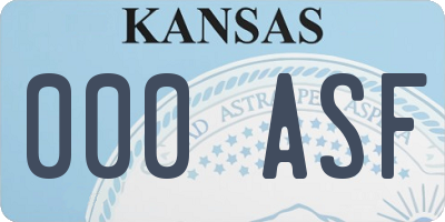 KS license plate 000ASF