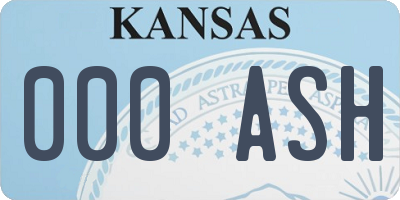 KS license plate 000ASH