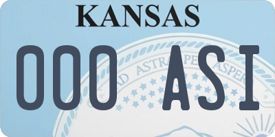KS license plate 000ASI