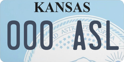 KS license plate 000ASL