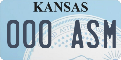 KS license plate 000ASM