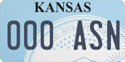 KS license plate 000ASN