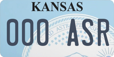KS license plate 000ASR