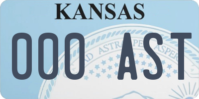 KS license plate 000AST