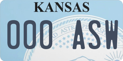 KS license plate 000ASW