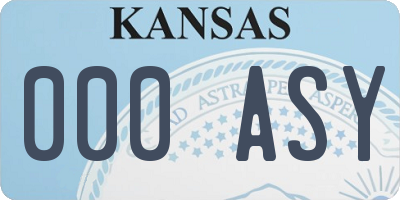 KS license plate 000ASY