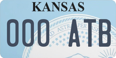 KS license plate 000ATB
