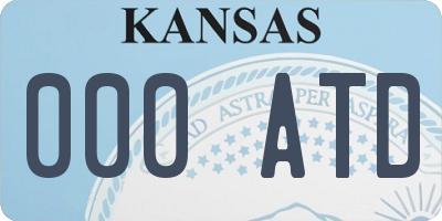 KS license plate 000ATD