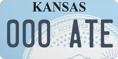 KS license plate 000ATE