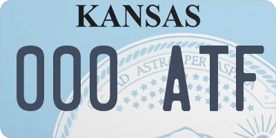 KS license plate 000ATF