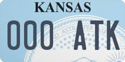KS license plate 000ATK