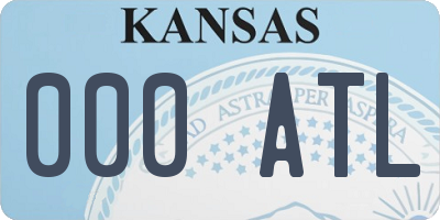 KS license plate 000ATL