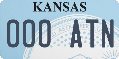 KS license plate 000ATN