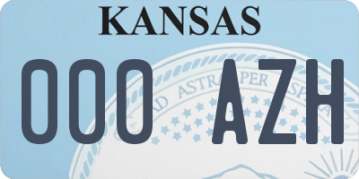 KS license plate 000AZH
