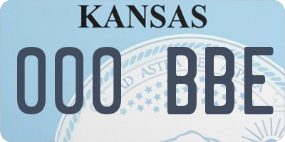 KS license plate 000BBE