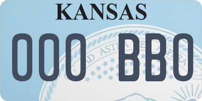 KS license plate 000BBO