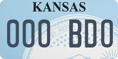 KS license plate 000BDO