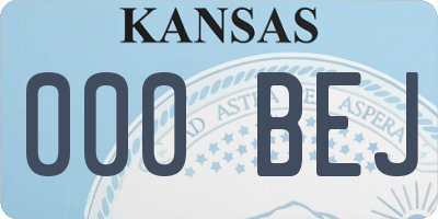 KS license plate 000BEJ