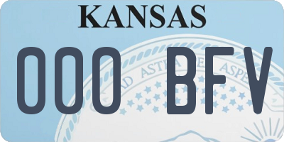 KS license plate 000BFV