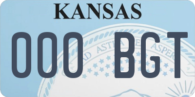 KS license plate 000BGT