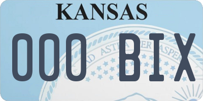 KS license plate 000BIX