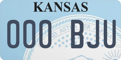 KS license plate 000BJU