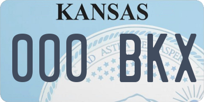 KS license plate 000BKX