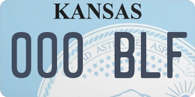 KS license plate 000BLF