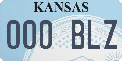 KS license plate 000BLZ