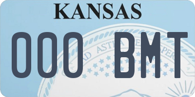 KS license plate 000BMT