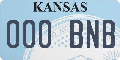 KS license plate 000BNB