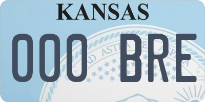 KS license plate 000BRE