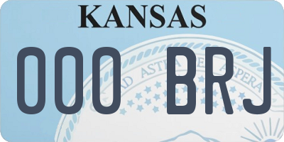 KS license plate 000BRJ
