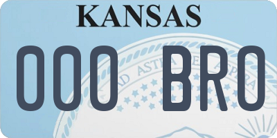 KS license plate 000BRO