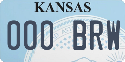 KS license plate 000BRW