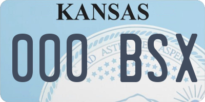 KS license plate 000BSX