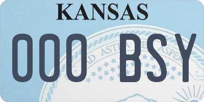 KS license plate 000BSY