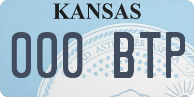 KS license plate 000BTP